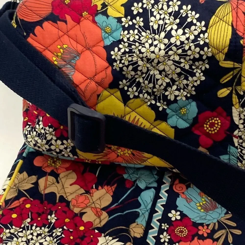 Vera Bradley Sun Valley Quilted Floral Laptop Bag & Tech Sleeve Set Navy Multi